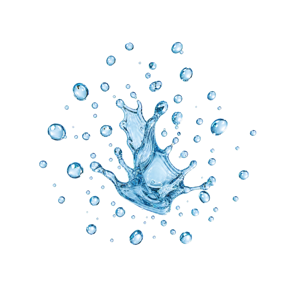 Splash of clear water droplets cutout 清透水珠飞溅透明扣图